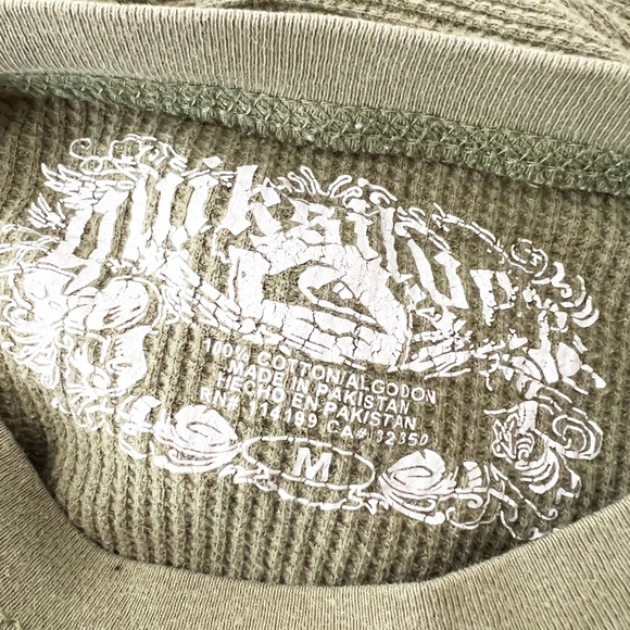 Quicksilver Green Waffle Knit Pullover Sweatshirt Thermal Sweater Men's Medium - Picture 3 of 10